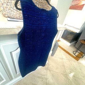 St. John knit sleeveless dress, size 12, blue